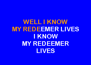 WELLI KNOW
MY RED EEMER LIVES
I KNOW
MY RED EEMER
LIVES