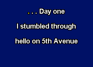 ...Day one

I stumbled through

hello on 5th Avenue