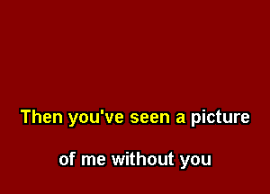 Then you've seen a picture

of me without you