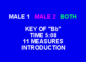 MALE 1 BOTH

KEY OF Bb

TIME 5z08
11 MEASURES

INTRODUCTION