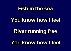 Fish in the sea

You know how I feel

River running free

You know how I feel