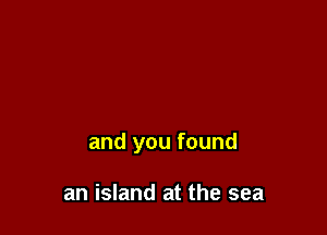 we drifted apart

and you found

an island at the sea