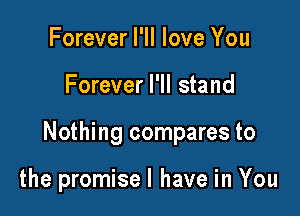 Forever PM love You

Forever I'll stand

Nothing compares to

the promisel have in You