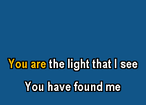 You are the light that I see

You have found me