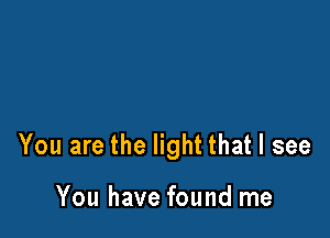 You are the light that I see

You have found me