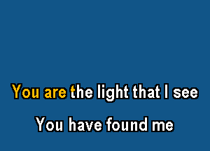 You are the light that I see

You have found me