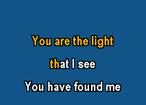 You are the light

that I see

You have found me