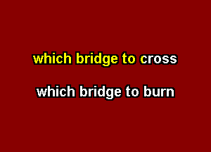 which bridge to cross

which bridge to burn
