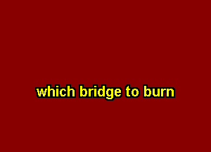 which bridge to burn