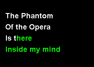 The Phantom
Of the Opera

Is there
Inside my mind