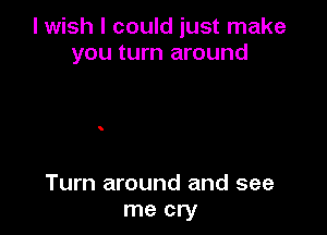 I wish I could just make
you turn around

Turn around and see
me cry