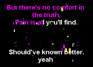 But there's no comfort in
.. the truth,
.Pain isalj you'll find.

- .7 j- 7 In F'-
Should'ye knownL'Bl-Etter.
.yeah .