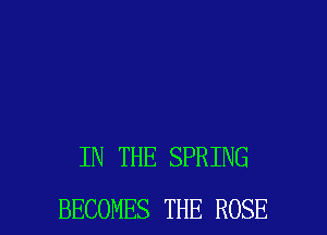 IN THE SPRING

BECOMES THE ROSE l