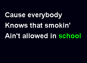 Cause everybody
Knows that smokin'

Ain't allowed in school