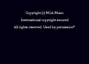 Copyright (c) MCA Mumc
hmmdorml copyright nocumd

All rights macrmd Used by pmown'