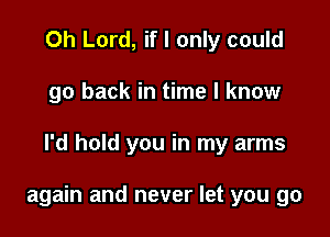 Oh Lord, if I only could
go back in time I know

I'd hold you in my arms

again and never let you go