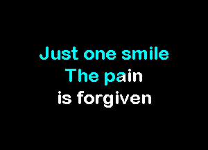 Just one smile

The pain
is forgiven