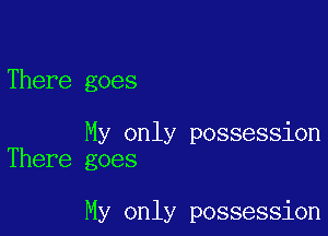 There goes

My only possession
There goes

My only possession