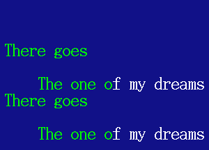 There goes

The one of my dreams
There goes

The one of my dreams