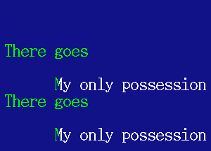 There goes

My only possession
There goes

My only possession