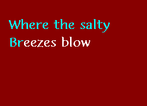 Where the salty
Breezes blow