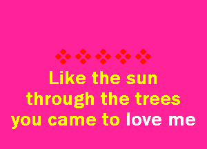 Like the sun
through the trees
you came to love me