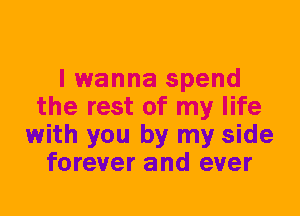 I wanna spend
the rest of my life
with you by my side
forever and ever