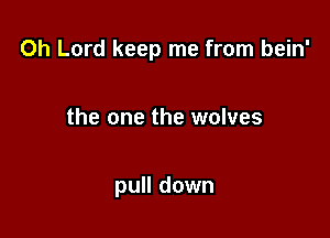 Oh Lord keep me from bein'

the one the wolves

pull down
