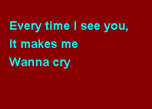 Every time I see you,
It makes me

Wanna cry