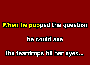 When he popped the question

he could see

the teardrops fill her eyes...