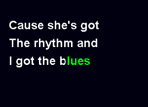 Cause she's got
The rhythm and

I got the blues