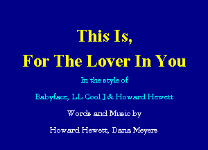 This Is,

For The Lover In You
In tho Mylo of
Babyfam, LL Cool 1 3c Howard Hewett
Words and Music by

Howard Hewett, Dana ...

IronOcr License Exception.  To deploy IronOcr please apply a commercial license key or free 30 day deployment trial key at  http://ironsoftware.com/csharp/ocr/licensing/.  Keys may be applied by setting IronOcr.License.LicenseKey at any point in your application before IronOCR is used.