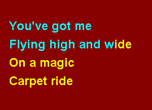 You've got me
Flying high and wide

On a magic
Carpet ride