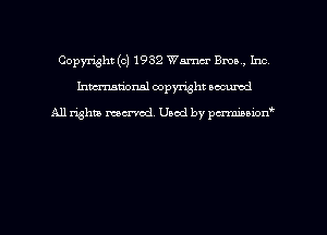 Copyright (c) 1932 Warner Brow, Inc
hmmdorml copyright nocumd

All rights macrvod Used by pcrmmnon'