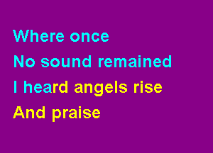 Where once
No sound remained

I heard angels rise
And praise