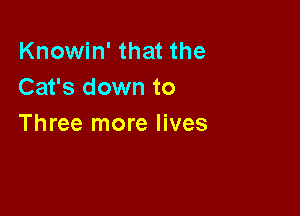 Knowin' that the
Cat's down to

Three more lives