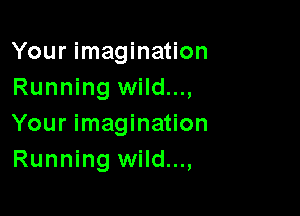 Your imagination
Running wild...,

Your imagination
Running wild...,