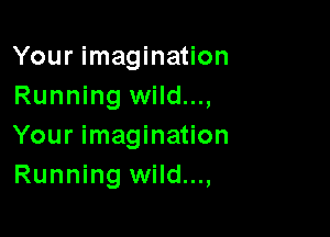 Your imagination
Running wild...,

Your imagination
Running wild...,