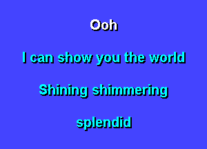 Ooh

I can show you the world

Shining shimmering

splendid