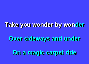 Take you wonder by wonder

Over sideways and under

On a magic carpet ride