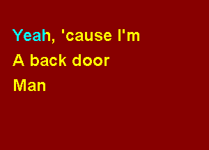 Yeah, 'cause I'm
A back door

Man