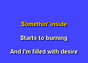 Somethin' inside

Starts to burning

And I'm filled with desire