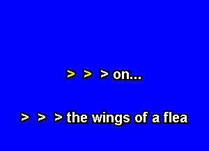 ) ) on..-

. .u. t the wings of a flea