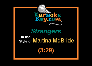 Kafaoke.
Bay.com
N

Strangers

In the

Styie m Martina McBride
(3z29)