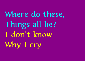Where do these,
Things all lie?

I don't know
Why I cry