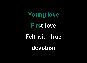 Young love

First love
Felt with true

devotion