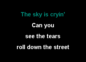 The sky is cryin'

Can you
see the tears

roll down the street