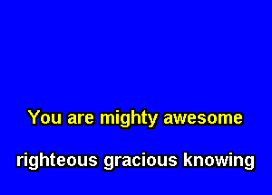 You are mighty awesome

righteous gracious knowing