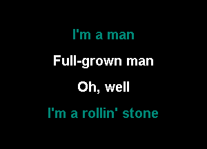 I'm a man

Full-grown man

Oh, well

I'm a rollin' stone