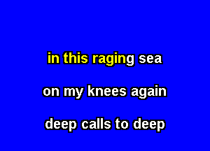 in this raging sea

on my knees again

deep calls to deep